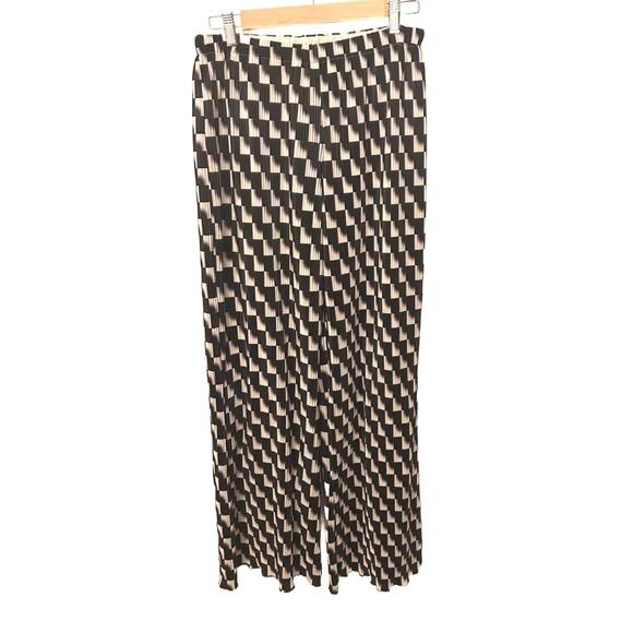 Lucca Couture White/Black Geometric Wide-leg Palazzo Pants Women's Small - Picture 6 of 7